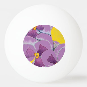 Pong "Panser #4 sur violet" Balle de Ping Ping Floral