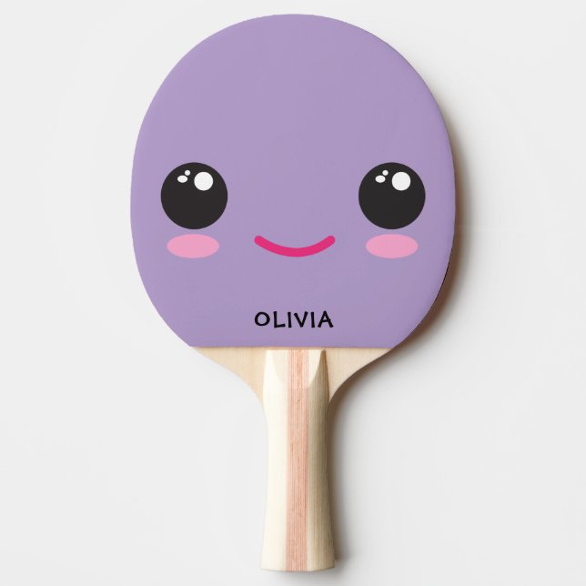 Pong Visage Mignon et Joyeux Kawaii - Raquette de Ping  (Devant)