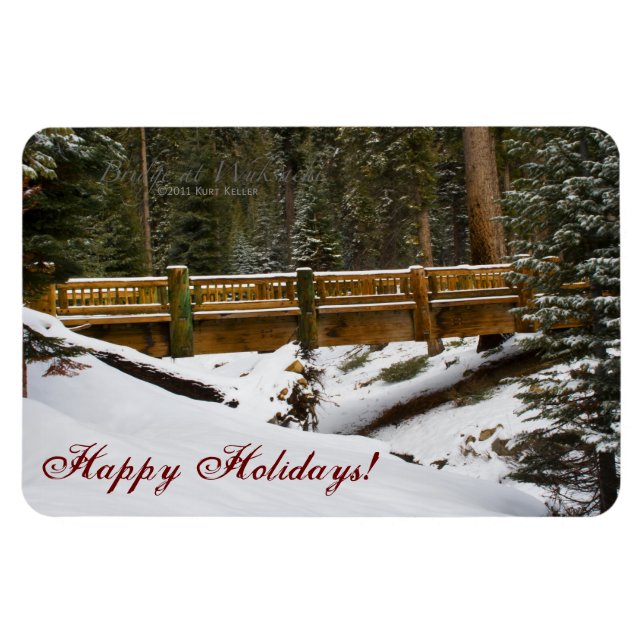 Pont à Wuksachi Happy Holidays Flexi Magnet (Horizontal)