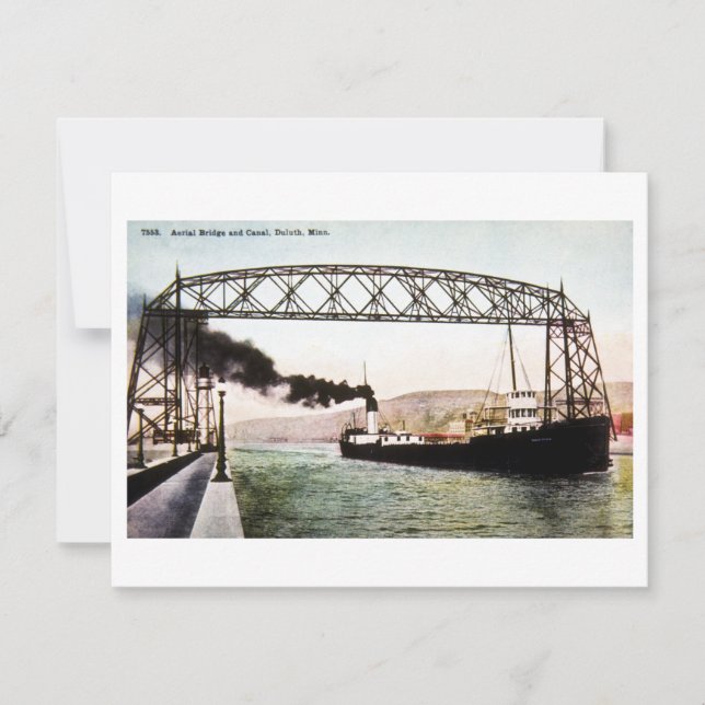Pont aérien et canal, Duluth, Minn. Carte postale (Devant)