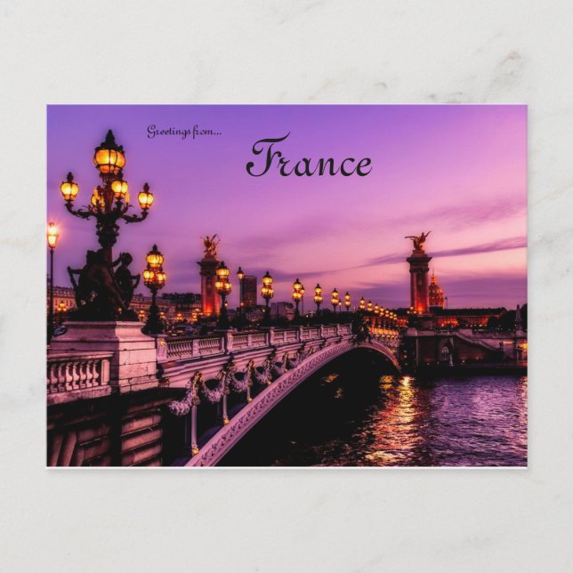 Pont Alexandre III Paris France Carte Postale (Devant)