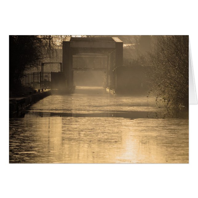 Pont au soleil et à la brume du matin (Devant horizontal)