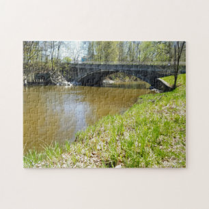 Pont créatif de rivière vert photo puzzle
