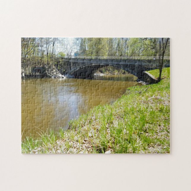 Pont créatif de rivière vert photo puzzle (Horizontal)