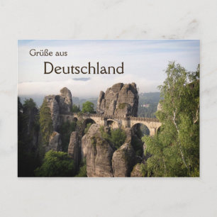 Pont de Bastei en Allemagne texte carte postale