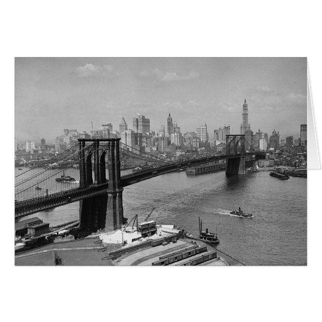 Pont de Brooklyn & ciel de Manhattan, 1920 (Devant horizontal)