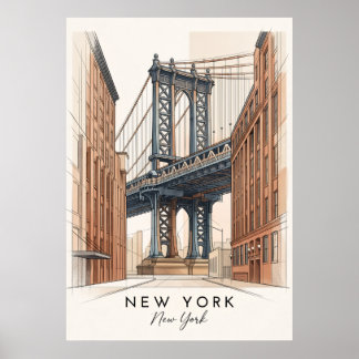 Pont de Brooklyn New York | Affiche d'Art Urbain