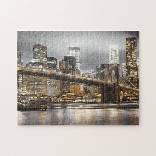 Pont de Brooklyn New York Nuit Puzzle (Horizontal)