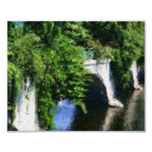 Pont De Fleurs Impressionniste Photo Peinture (Devant)