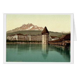 Pont de la Chapelle et vue sur Pilatus, Lucerne, S