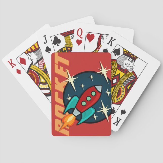 PONT DE NAVIRE DE ROCKET RETRO DE CARTES DE JEU (dos)