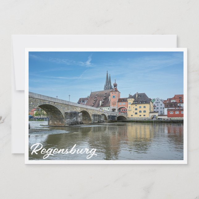 Pont de pierre à Ratisbonne, Allemagne (Devant)