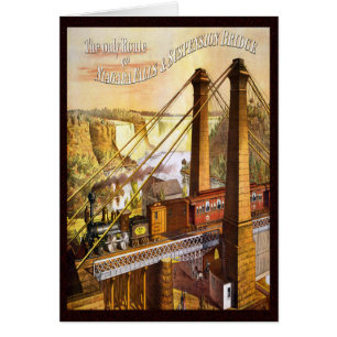 Pont de train vintage de Niagara Falls, vous êtes 