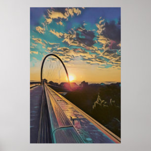 Pont du coucher du soleil - Poster
