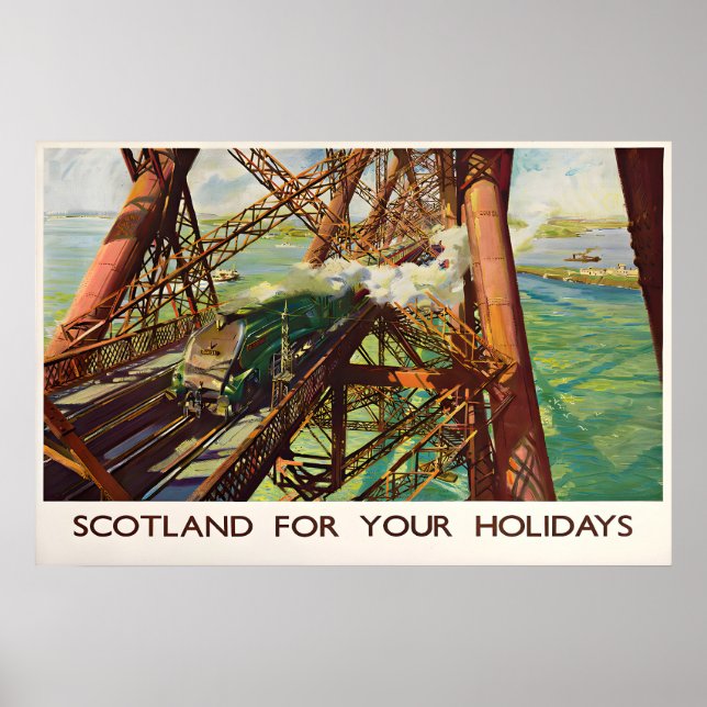 Pont du Forth, Écosse pour les vacances Affiche (Devant)