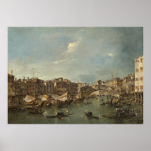 Pont du Rialto, Venise - F Guardi Affiche d'art fi