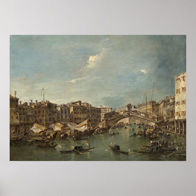 Pont du Rialto, Venise - F Guardi Affiche d'art fi (Devant)
