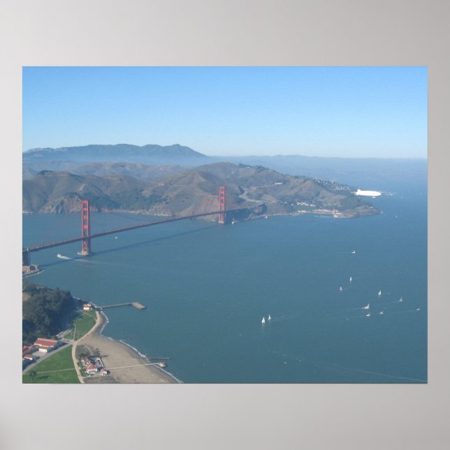 Pont Golden Gate avec Zeppelin Poster (Devant)