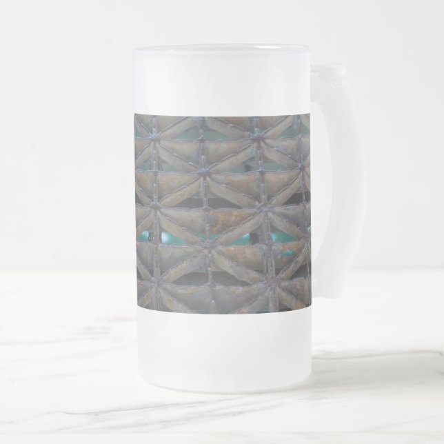 Pont inutilisable Abstrait Verre Frosted Bière Mug (Devant droit)