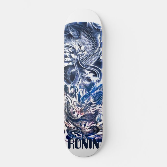 Pont japonais Dragon Koi Phoenix Skateboard (Recto)