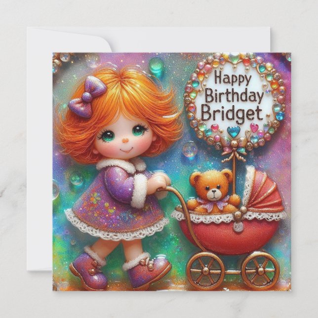 ~ PONT ~ Joyeux anniversaire ~ Ours en peluche ~ (Devant)