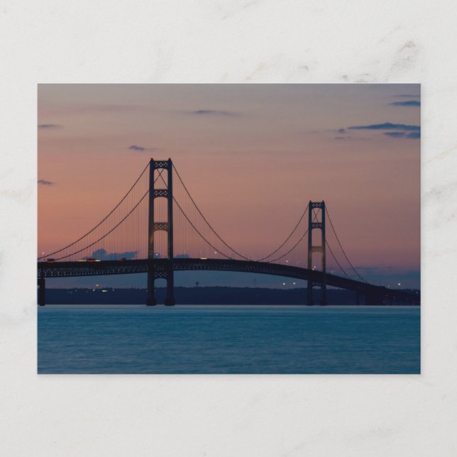 Pont Mackinac À La Carte Postale Dusk (Devant)