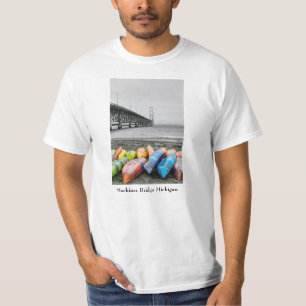Pont Mackinac et canoës Select Color T-Shirt