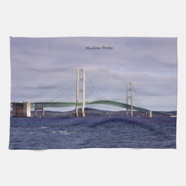 Pont Mackinac Serviette de cuisine Mackinaw City (Horizontal)