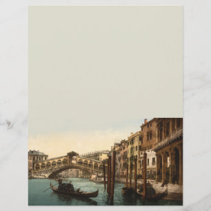 Pont Rialto I, Venise, Italie 8.5x11 Papeterie