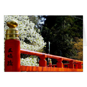 Pont rouge japonais au printemps