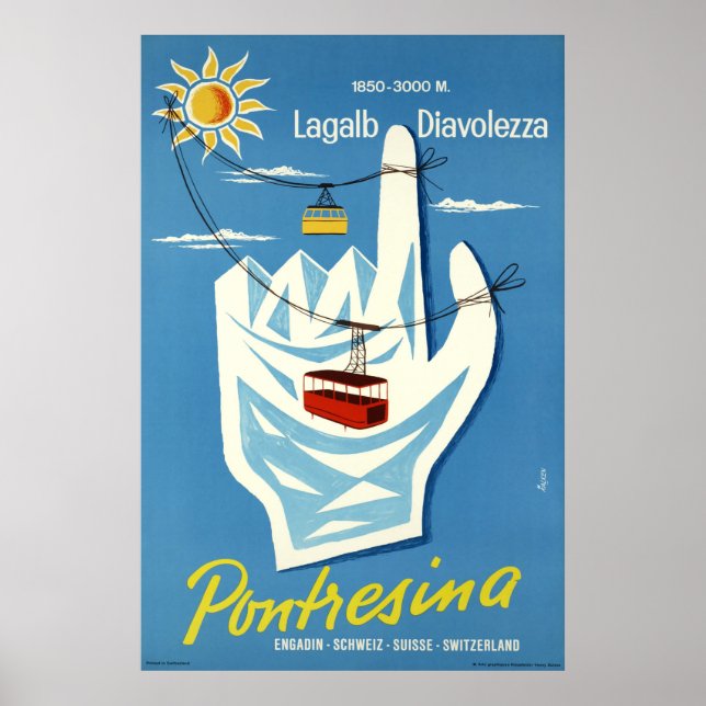 Pontresina, Engadin, Suisse, Poster de voyage (Devant)