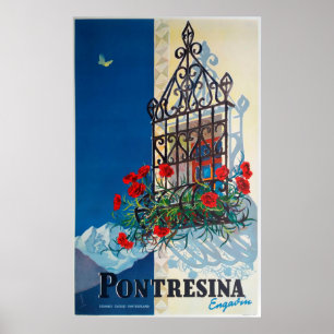 Pontresina - Suisse, Poster Vintage voyage