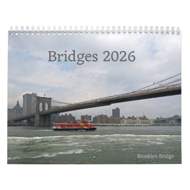 Ponts, calendrier de photographie 2026 sur 12 mois (Protection)