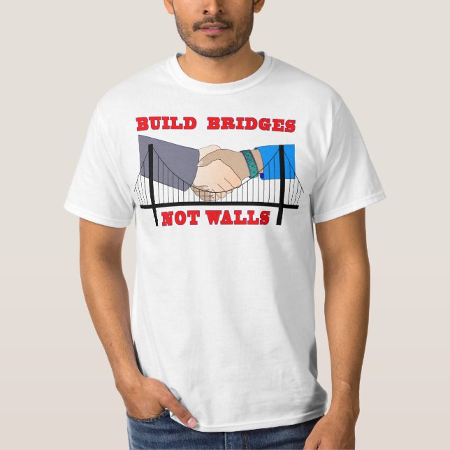 "Ponts de construction, T-shirt pas de murs" (Devant)