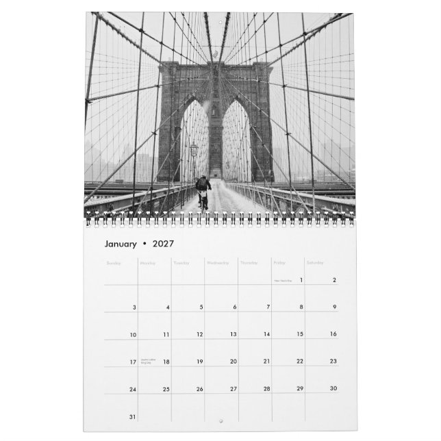 Ponts Iconiques de New York 2026 Calendrier Mural  (Jan 2027)