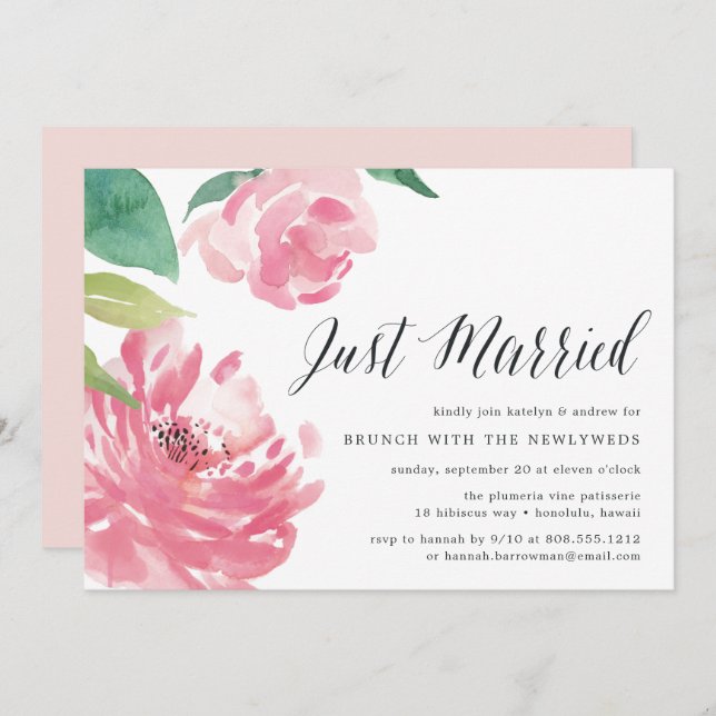 Pony florissant | Invitation de Mariage Brunch (Devant / Derrière)