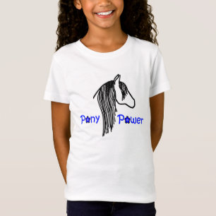 Pony Power T-shirt noir et bleu pour filles