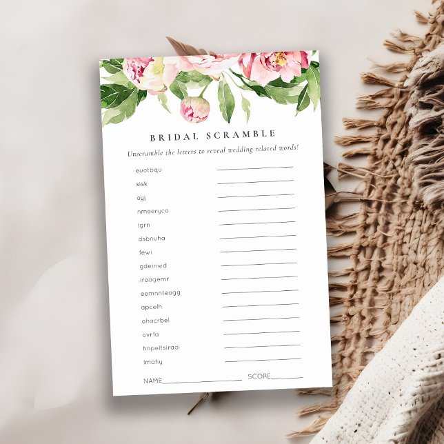 Pony rose Fête des mariées Florale Mot Scramble Je (Créateur téléchargé)