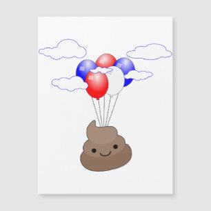 Poo Emoji Voler Avec Ballons Carte Postale