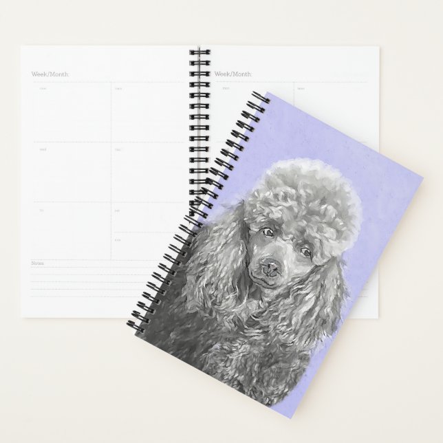 Poodé Jouet miniature Argent gris bleu Chien Art (Devant avec enveloppe)