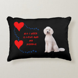 Poodle Blanc Coussin pour amateur de chiens phot