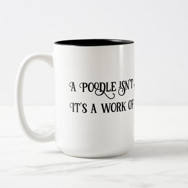 Poodle blanc/noir 15oz est ART Work Café Mug (Gauche)