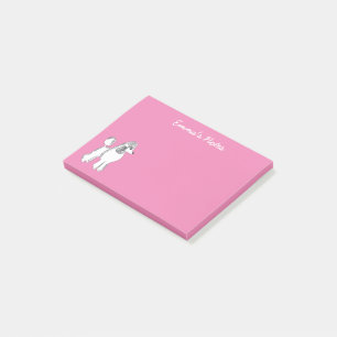 Poodle blanc Notes Post-it® personnalisées 4 po 
