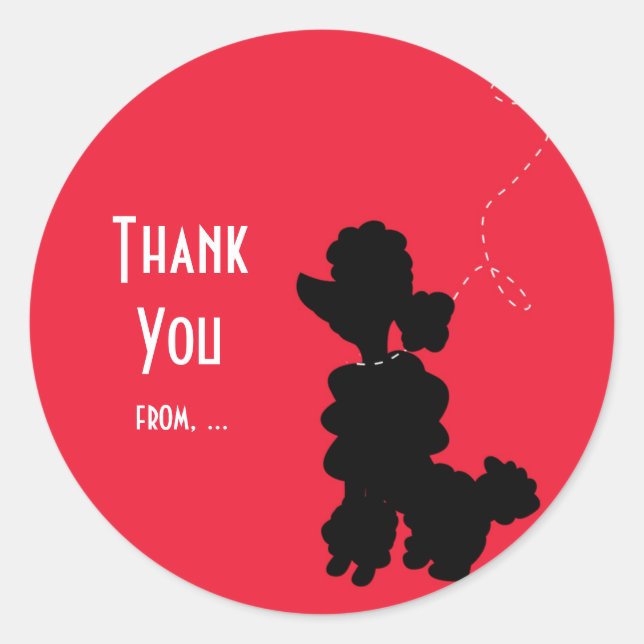 Poodle Chien Anniversaire Fête Favoriser Sticker (Devant)