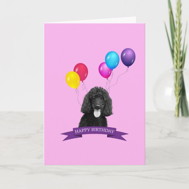 Poodle Chien Bonne Carte de voeux d'anniversaire (Devant)