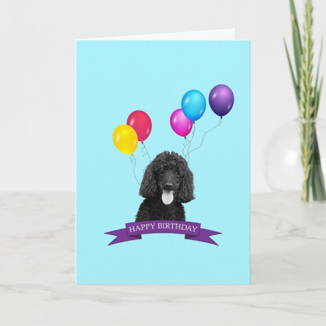 Poodle Chien Bonne Carte de voeux d'anniversaire (Devant)