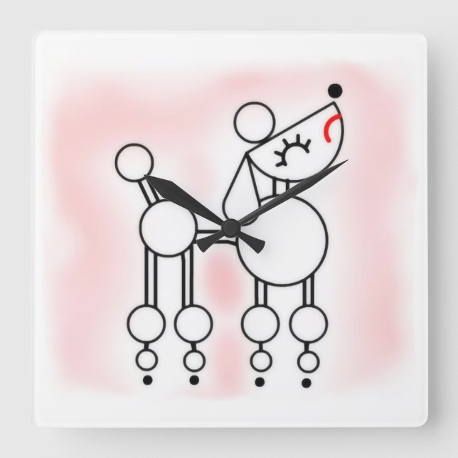 Poodle esthétique, Poodle Acrylique Horloge murale (Recto)