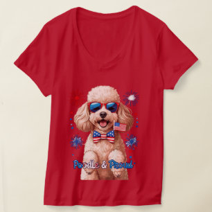 Poodle & Fier - T-shirt 4 juillet chien