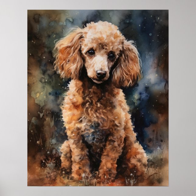 Poodle mignon Poodé Art Imprimer Poster (Devant)