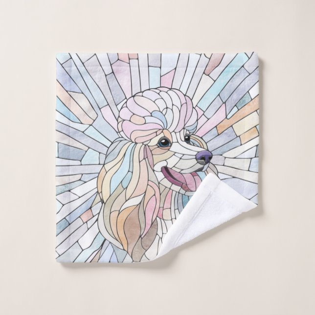 Poodle - mosaïque pastel (Gant de toilette)